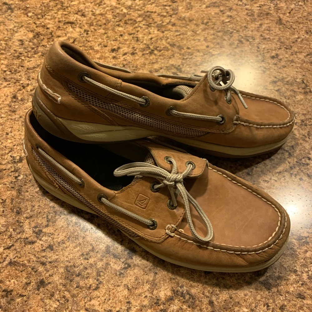 EUC Sperry Topsiders 10 Leather Tan